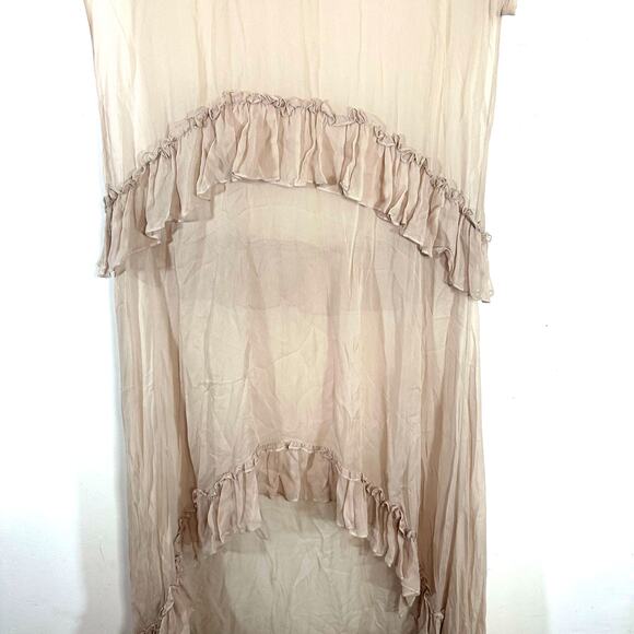 ELIZABETH & JAMES sheer silk tiered‎ dress womans Small Boho layering Olsen - Picture 3 of 12